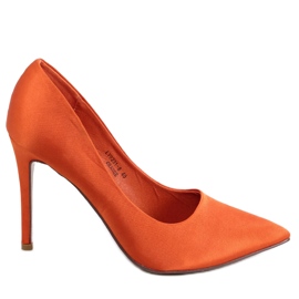 Women's satin high heels Talia Orange