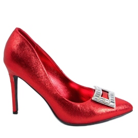 PA1 Deborah Red women's embellished heels