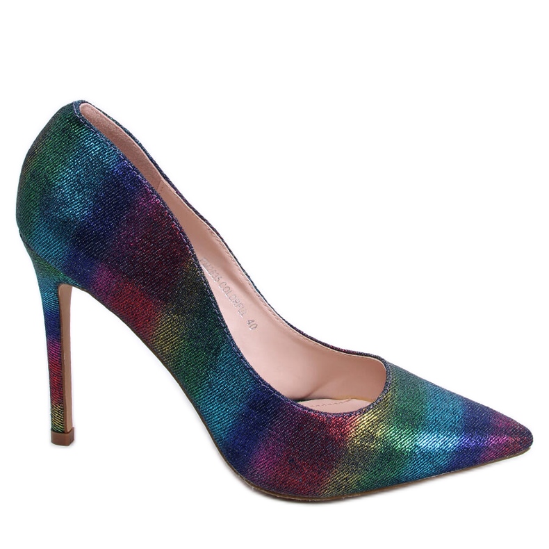 PA1 Halsey Colorful women's iridescent pumps violet blue pink multicolored green
