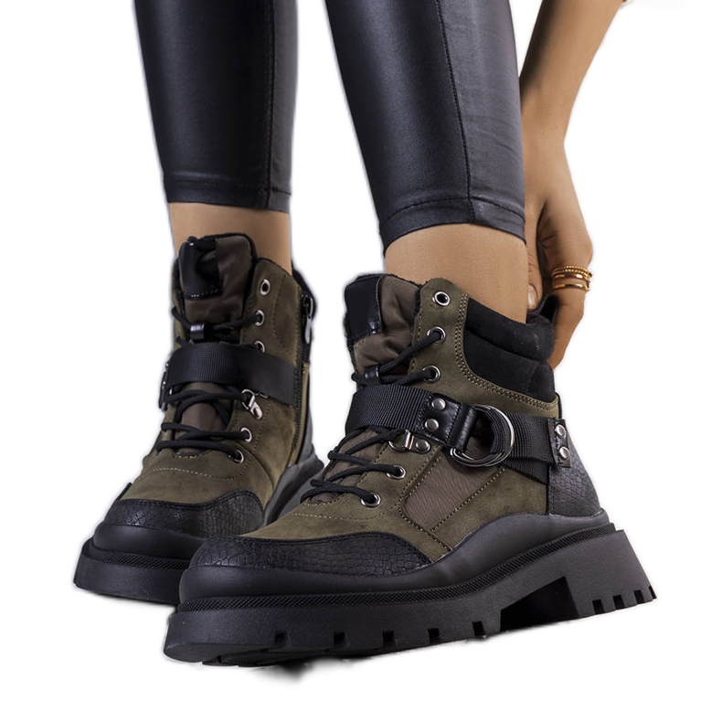 PA1 Green insulated boots from Zakira black