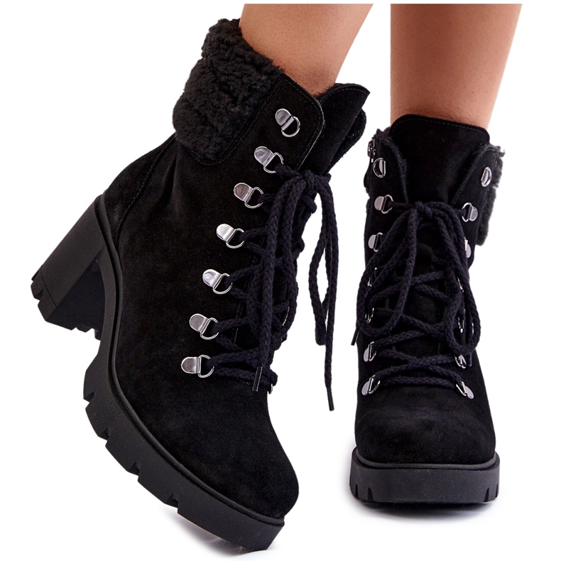 Women's Suede High Heel Boots Black Avely