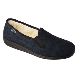 Befado men's slippers insulated with pu wool 013M319, black and navy blue