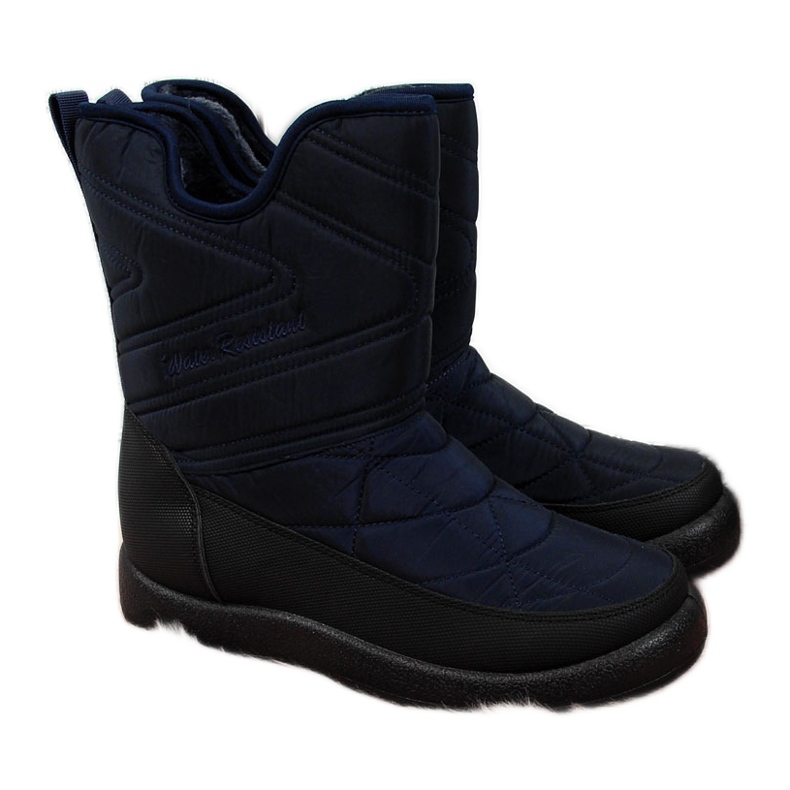 Women's waterproof snow boots, navy blue NEWS