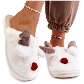 PA1 Women's Slippers With Fur And Reindeer Cream Sopya ecru