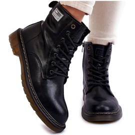 Women's Leather Warm Boots GOE II2N4053 Black
