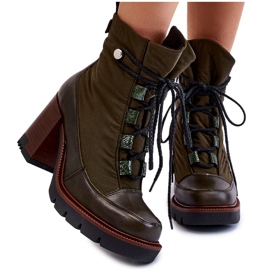 Fashionable High Heel Boots Maciejka 05777-09 Green