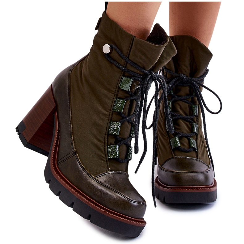 Fashionable High Heel Boots Maciejka 05777-09 Green