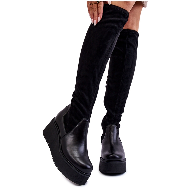 Women's Wedge Boots Laura Messi 2502 Black Women's Wedge Boots Laura Messi 2502 Black
