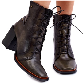 Classic Leather Lace Up Boots Maciejka 05667-09 Green