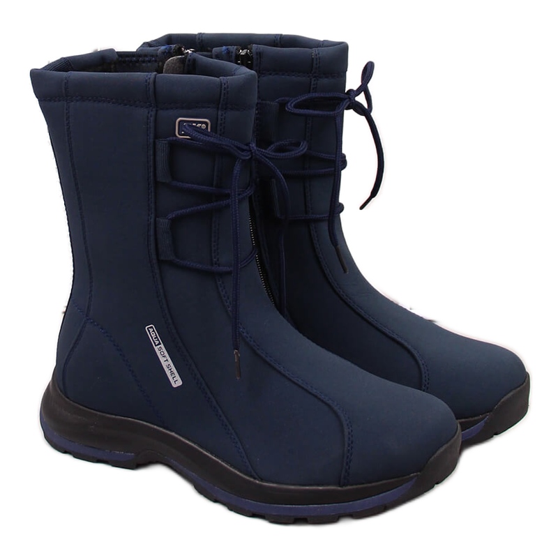 Women's waterproof snow boots, navy blue DK