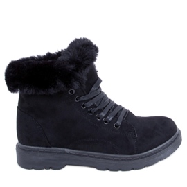 BM Lace-up boots with fur Morena Black