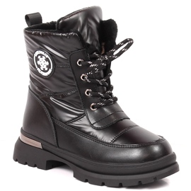 BM Girl's snow boots insulated with sheep's wool black Miss