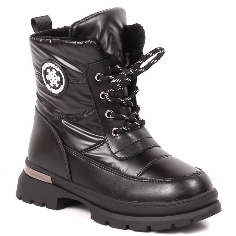 BM Girl's snow boots insulated with sheep's wool black Miss