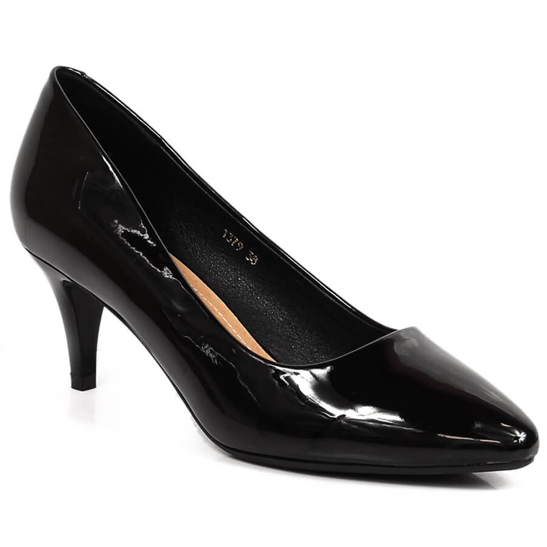 Sergio Leone 1379 black lacquered high heels