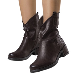 Brown studded ankle boots from Fermis