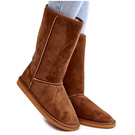 PA1 Reyma Women's Suede High Snow Boots Insulated Camel brown