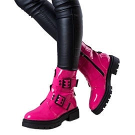 BM Pink lacquered insulated boots from Faleri