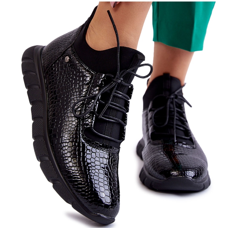 Vinceza Women's Light Slip-on Sneakers Black Soroco