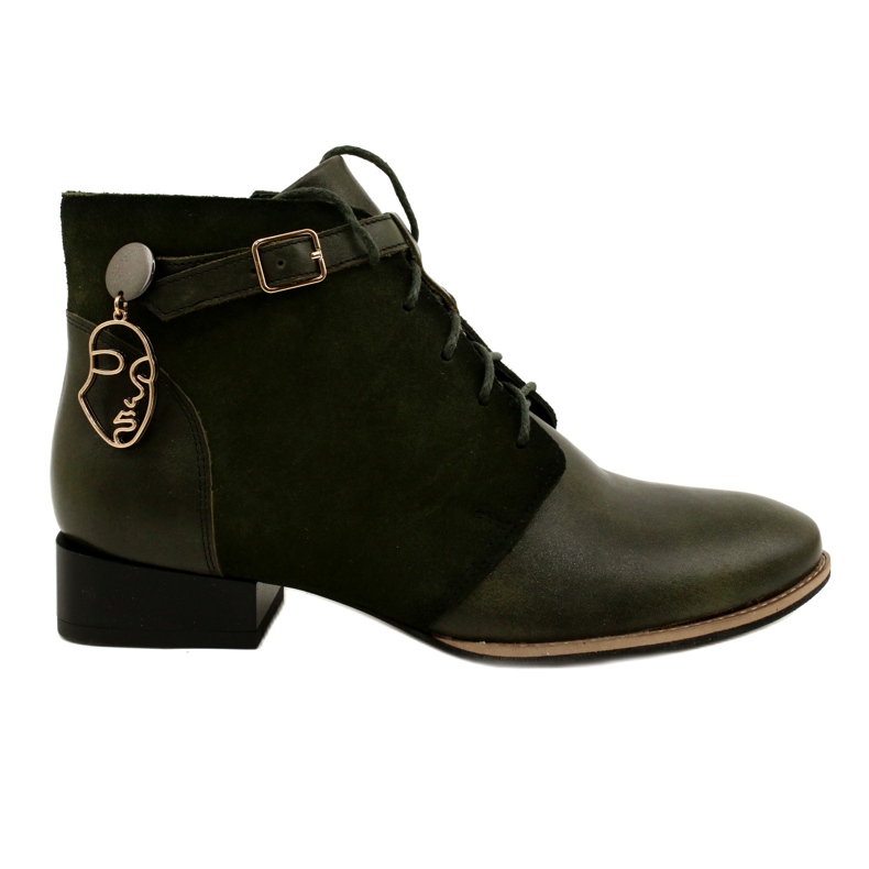 Women's leather boots Maciejka 5743A-09 Green boots