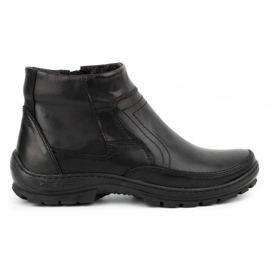 Olivier Men's winter leather boots 354MP black