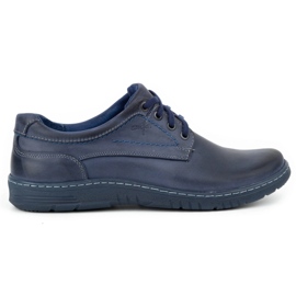 KOMODO Casual 921K leather men's shoes navy blue