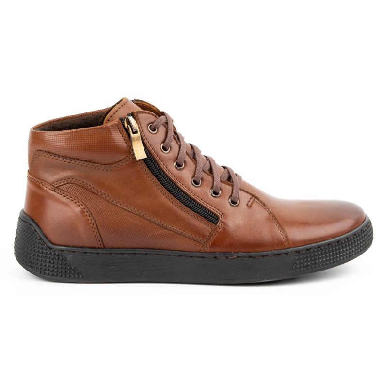 Kampol Men's insulated leather boots 120KAM brown