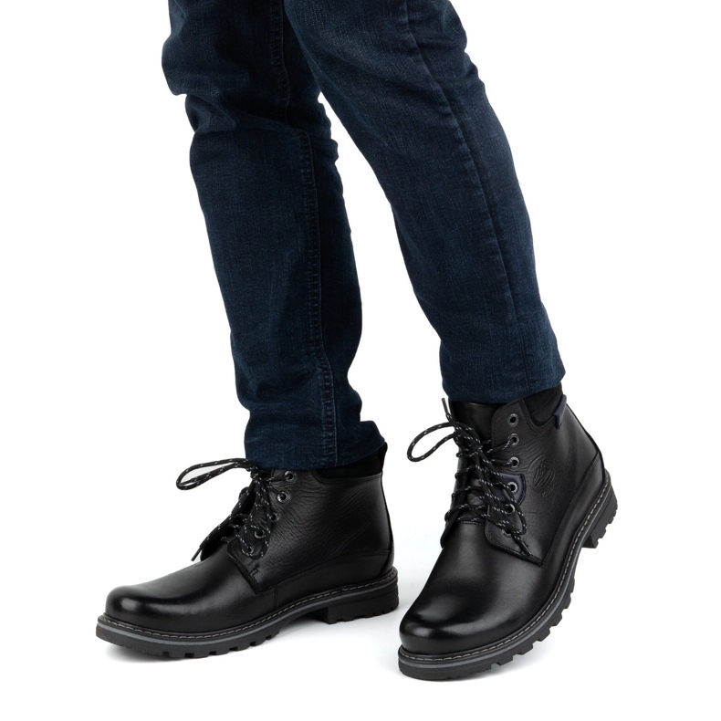 Kampol Men's leather winter boots 128KAM black Kampol Men's leather winter boots 128KAM black