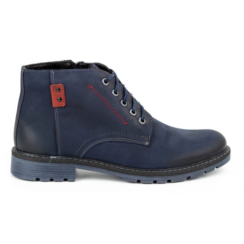 Kampol Men's winter leather boots 103KAM navy blue Kampol Men's winter leather boots 103KAM navy blue