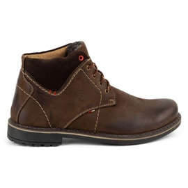 Olivier Men's winter leather boots 124GT brown