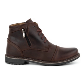 Olivier Men's winter leather boots 132GT brown