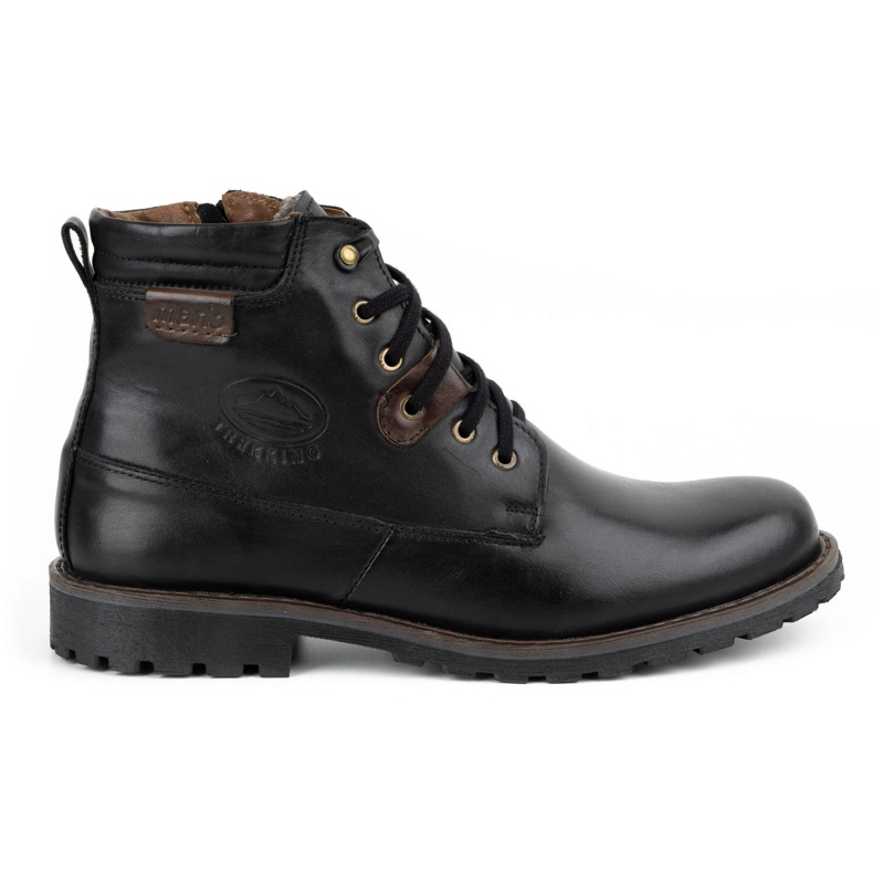 Olivier Men's winter leather boots 754 black