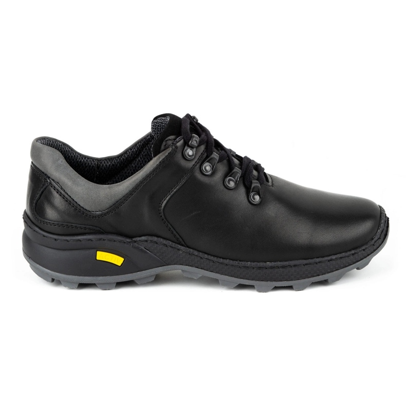 Olivier Men's leather trekking shoes 890MA black
