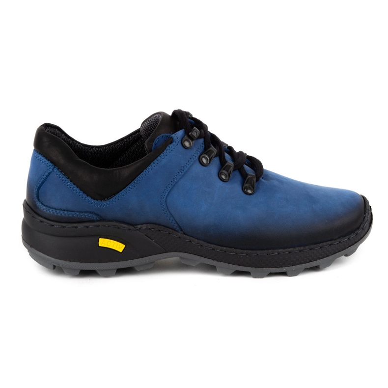 Olivier Men's leather trekking shoes 890MA blue