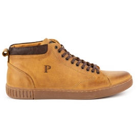 Polbut Men's leather creepers shoes 2108sw red orange Polbut Men's leather creepers shoes 2108sw red orange
