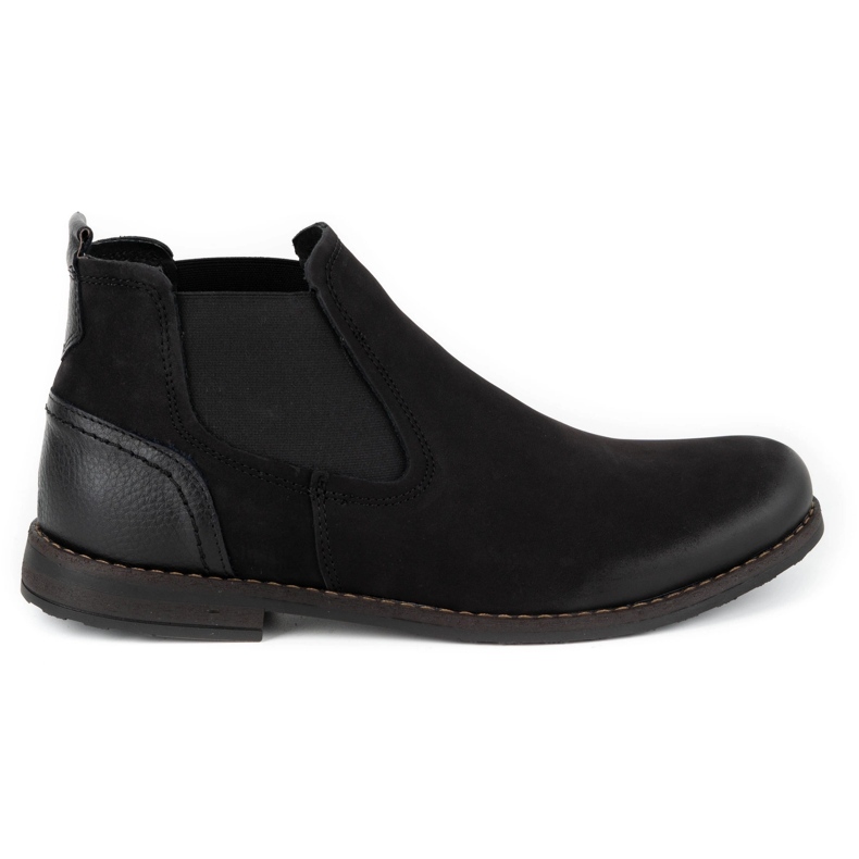 Olivier Men's insulated slip-on boots leather 925MA black