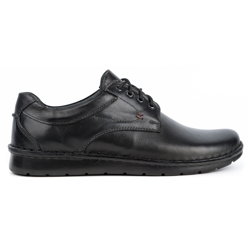 Kampol Men's casual leather shoes 13/27 black face
