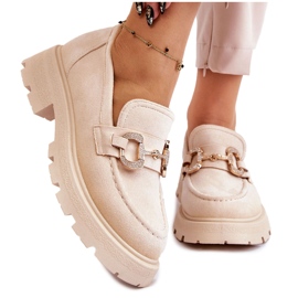 PS1 Women's Suede Platform Shoes With Beige Deira