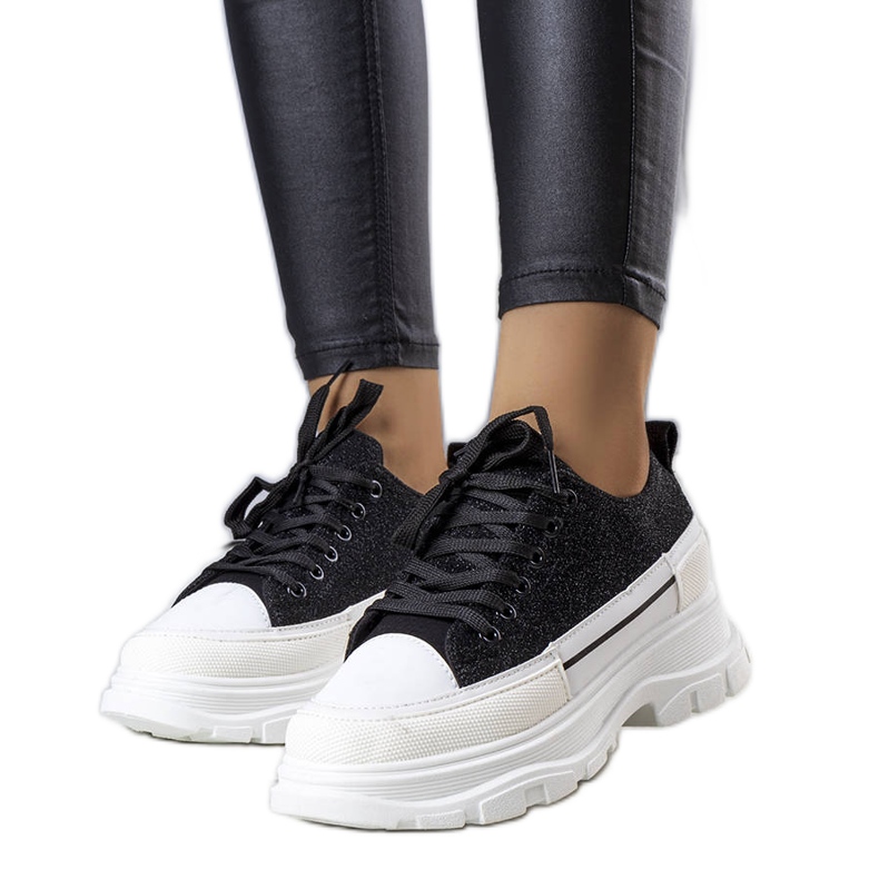 Black high-soled sneakers from Callani