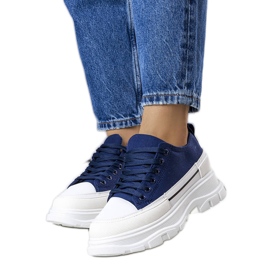 Navy high platform sneakers from Lavaris blue Navy high platform sneakers from Lavaris blue