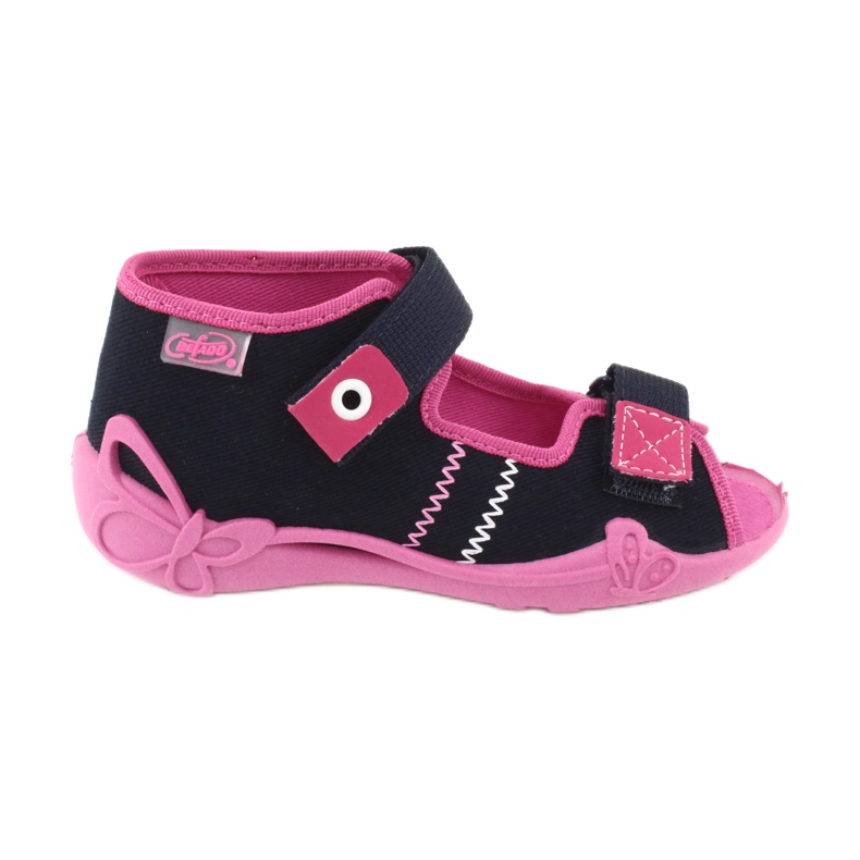 Girls slippers turnips Befado 242p056 navy blue pink