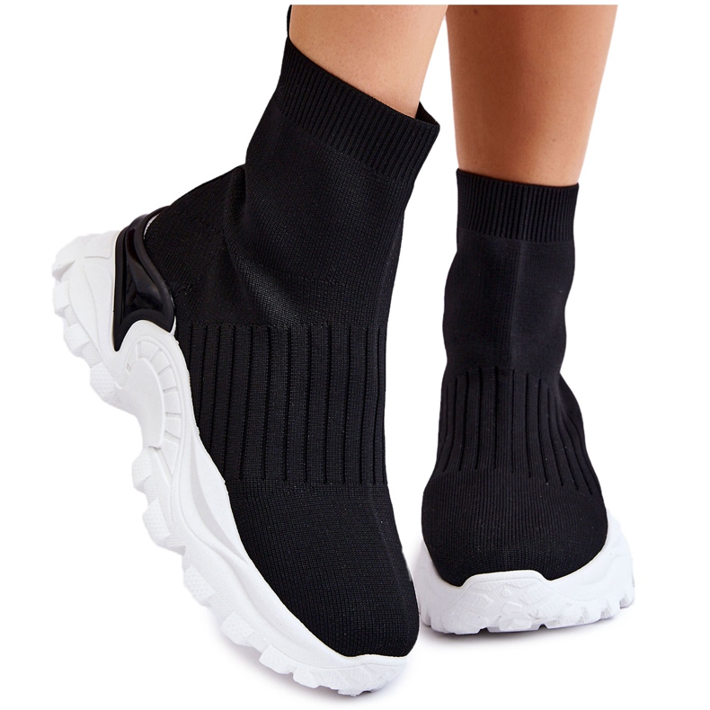 BM Women's High Sock Sports Shoes Black Jovie