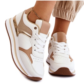 PG1 Women's Fashionable Wedge Sports Shoes White And Beige Yuki PG1 Women's Fashionable Wedge Sports Shoes White And Beige Yuki