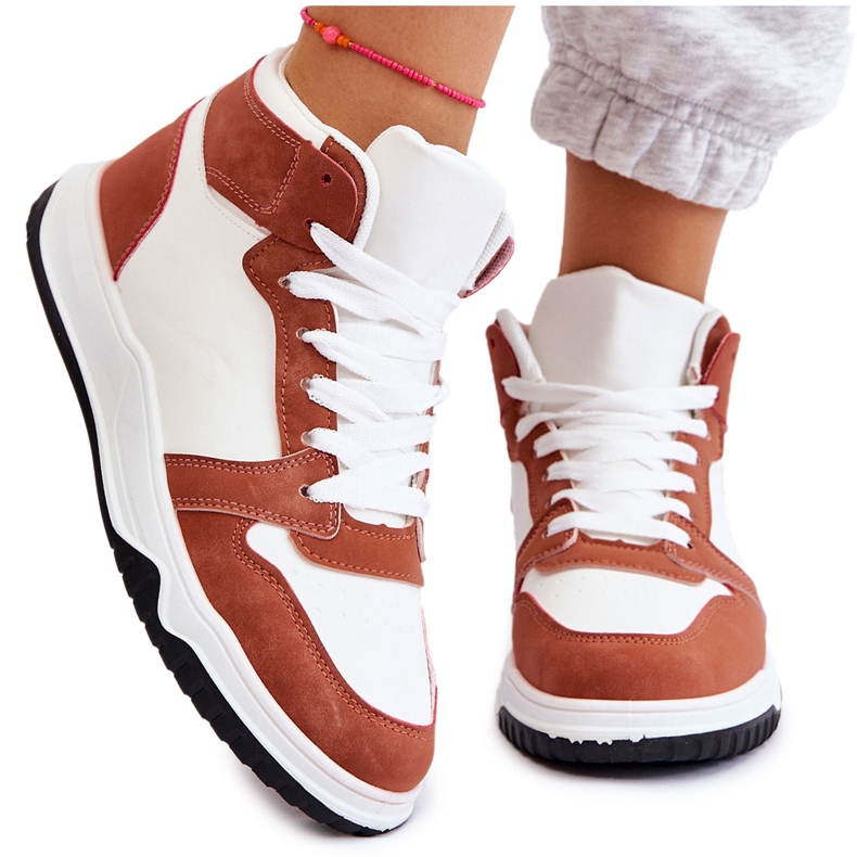 BM High Women's Sport Shoes Sneakers White Camel Rumor brown