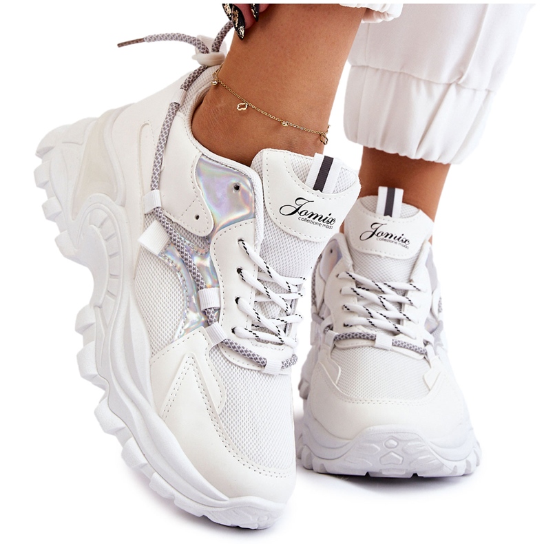 PA1 Women's Sports Shoes Laced On The Platform White Minea PA1 Women's Sports Shoes Laced On The Platform White Minea