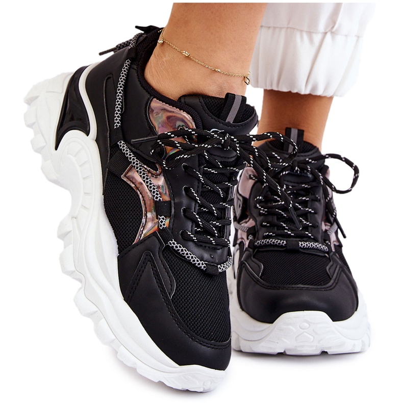 PA1 Women's Sports Shoes Laced On The Platform Black Minea