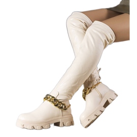 Beige high-soled boots from Zarate