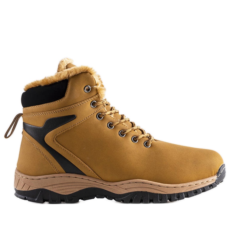 PA1 Terrance men's brown insulated trekking boots yellow