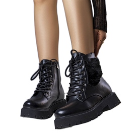 Black insulated boots with fur from Dixie