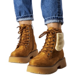 Brown insulated boots with fur from Bernar