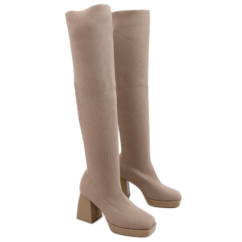 PA1 High-heeled boots from Hilary Khaki beige PA1 High-heeled boots from Hilary Khaki beige